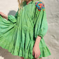 HAND DYED COTTON WRAP DRESS - Green