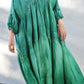GREEN HEIDI DRESS IN SILK