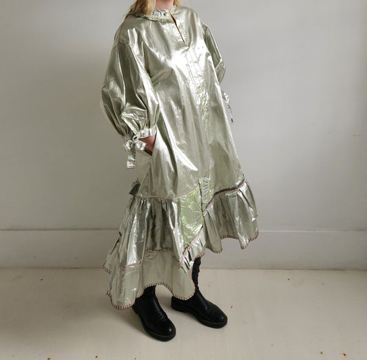 Silver silk dress