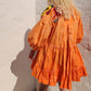 HAND DYED COTTON WRAP DRESS - Orange 01