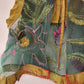 Hand embroidered green silk top