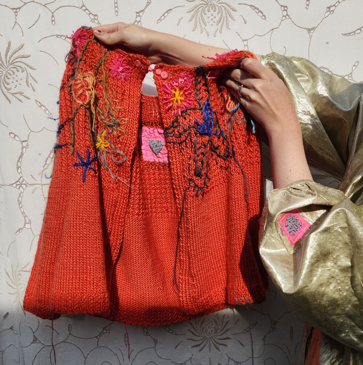 ROOI BOS / HAND KNITTED MERINO CARDIGAN