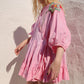 HAND DYED COTTON WRAP DRESS - Pink 03