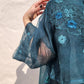PETROL EMBROIDERED TRENCH COAT