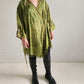 Green silk wrap dress